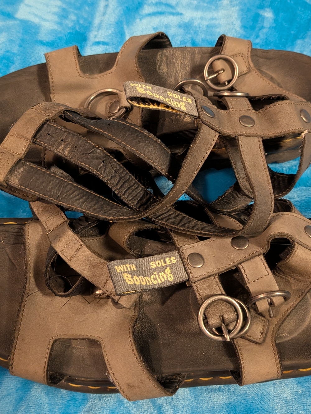 Brown Men’s Leather Strappy Sandals - Brown